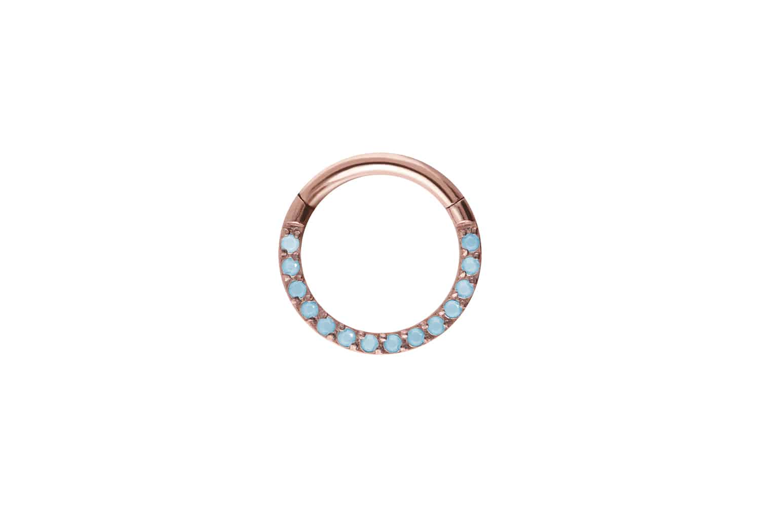 Titan Segmentring Clicker Piercing EINGEFASSTE SYNTHETISCHE TÜRKISE